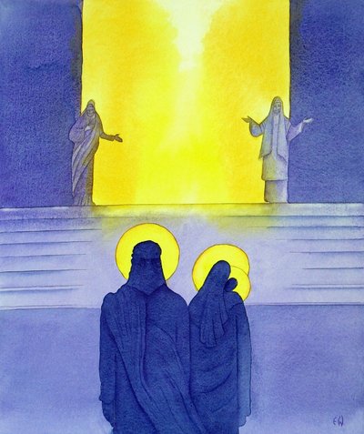 A Apresentação no Templo, 2001 (w - c no papel) de Elizabeth Wang