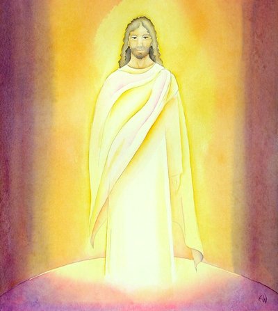 The Risen Jesus, 2001 (w - c no papel) de Elizabeth Wang