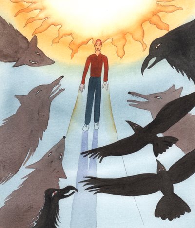 O maligno está trabalhando, fazendo tudo o que pode para assustar, perseguir ou devorar aqueles que desejam amar a Deus e fazer o bem, 2004 (w - c no papel) de Elizabeth Wang