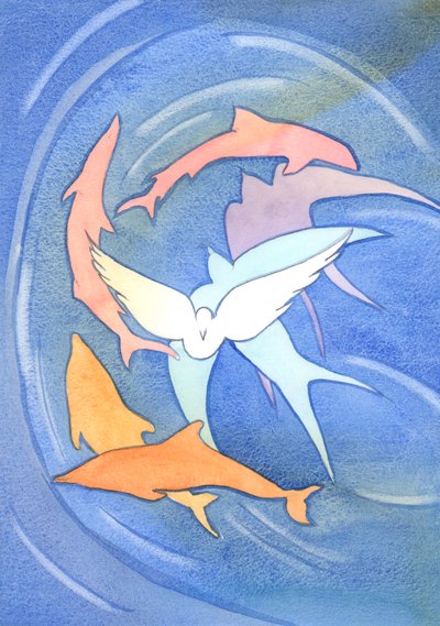 O &39;vôo&39; de uma alma em oração, na graça e doçura Divinas, é como o voo de uma andorinha, ou o movimento rápido de um golfinho, ou um tubarão circulando graciosamente, ou uma pomba descendo em simplicidade de Elizabeth Wang