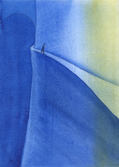 A jornada de fé leva à luz e à alegria, mas devemos ter cuidado para não cair na escuridão por descuido ou orgulho, 2004 (w - c no papel) de Elizabeth Wang