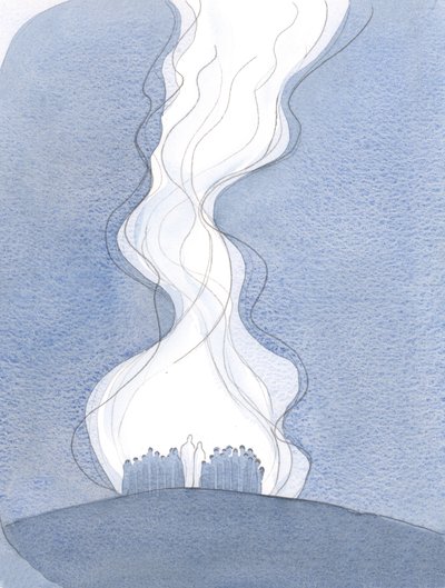 A oração da Igreja, oferecida por Jesus e com Maria, é como um cordão umbilical que sobe ao Pai e nos une ao céu., 2001 (w - c no papel) de Elizabeth Wang