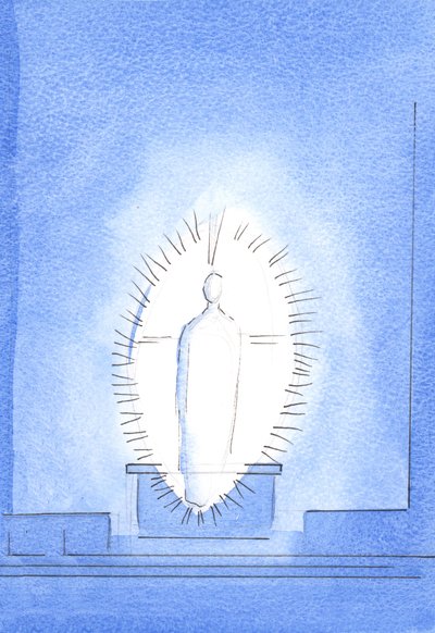 A visão da radiante e gloriosa Presença de Cristo foi o presente especial do Pai, para trabalho e testemunho, 2003 (w - c no papel) de Elizabeth Wang
