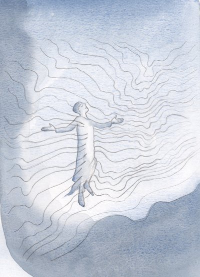 A alma que se entrega a Deus, inteiramente, torna-se um canal da vida e alegria de Deus para os outros, 2000 (w - c no papel) de Elizabeth Wang