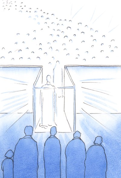 O tabernáculo é como um corredor para o céu, onde podemos encontrar Cristo e seus santos e nos preparar para o céu no final da vida em 2002 (w - c no papel) de Elizabeth Wang