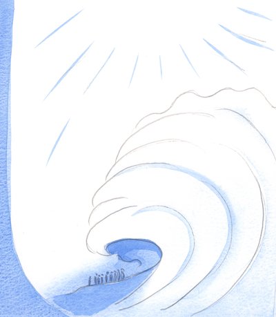 Os impenitentes, se morrerem entregues ao pecado, serão varridos da vista do Pai como se por um maremoto, 2002 (w - c no papel) de Elizabeth Wang