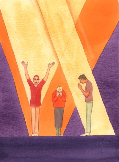 Existem muitas maneiras diferentes de orar e muitas atitudes interiores diferentes; o que importa é o nosso amor sincero por Deus, 2003 (w - c no papel) de Elizabeth Wang