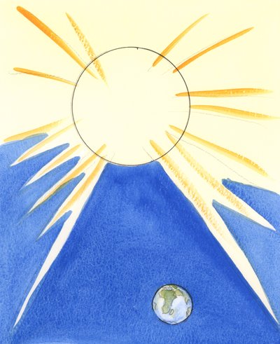 Aqueles que se recusam a seguir o caminho seguro para o Céu acabarão por definhar, longe da luz do Céu, nas profundezas do Abismo escuro - por sua própria escolha livre e trágica, 2003 (w - c no papel) de Elizabeth Wang