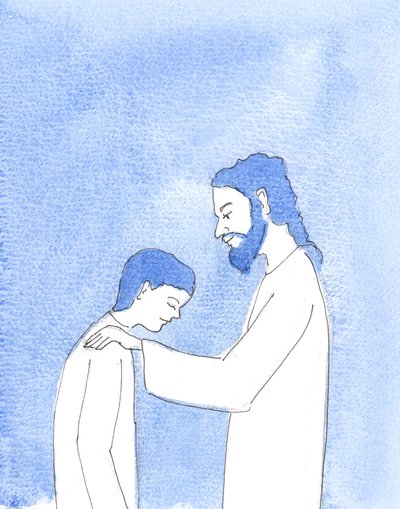 Por meio do Batismo, a pessoa é colocada em um relacionamento especial com Cristo, 2004 (w - c no papel) de Elizabeth Wang