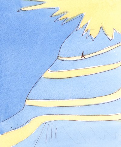 Seguir a Cristo é escalar a "Montanha Sagrada" da santidade descrita nas Escrituras, 2004 (w - c no papel) de Elizabeth Wang
