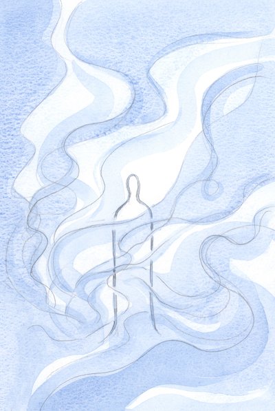 Somos convidados a carregar o fogo puro do amor, que é Deus, no abraço de alguém como nós: o Filho de Deus, nosso Salvador., 2001 (w - c no papel) de Elizabeth Wang