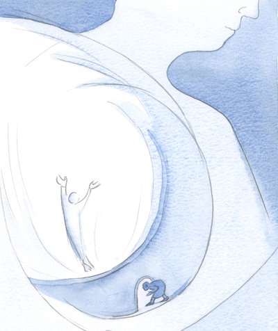 Só podemos encontrar intimidade com Deus na oração se nos aproximarmos dele pela Porta de humildade e descobrir o vasto universo dentro da alma, 2000 (w - c no papel) de Elizabeth Wang