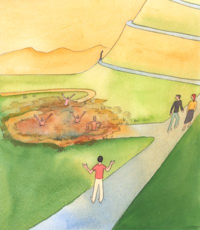 Falhamos em nosso dever se nunca advertirmos os outros das consequências de pecados graves e irreverência, 2003 (w - c no papel) de Elizabeth Wang