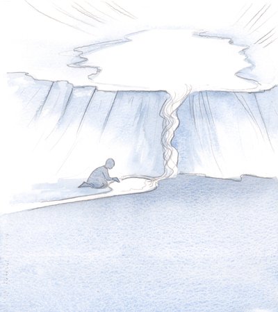 Não devemos nos demorar em uma piscina de consolo na oração, mas devemos prosseguir até a fonte de todas as nossas alegrias: o próprio Deus, 2000 (w - c no papel) de Elizabeth Wang