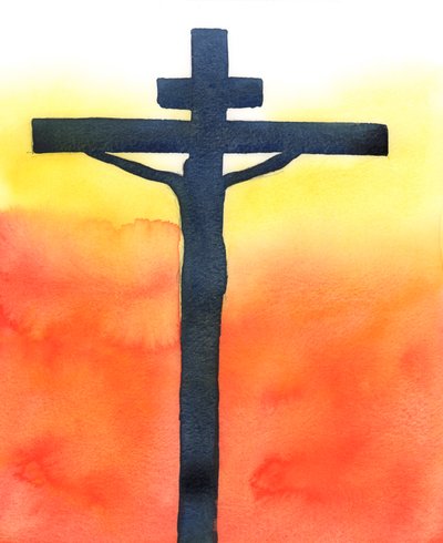 Precisamos de um crucifixo como um &39;modelo&39; para nossas próprias vidas - não para nos fazer amar a dor ou o sofrimento, mas para que imitemos Cristo em sua aceitação paciente da Vontade de Seu Pai, 2003 (w - c no papel) de Elizabeth Wang