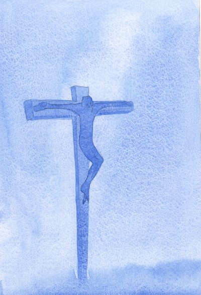 Que exemplo de humildade nos foi dado por Cristo no Calvário, onde nosso Deus mostrou apenas paciência, caridade e perdão, 2001 (w - c no papel) de Elizabeth Wang