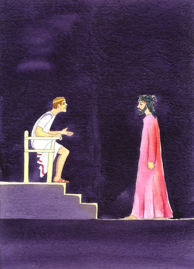 "O que é verdade" disse Pilatos a Jesus, 2001 (w - c no papel) de Elizabeth Wang