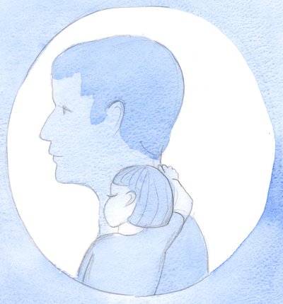 Quando estou perto de Deus, na doença, pondo a minha confiança Nele, sou como uma criança que descansa no ombro do Pai, 2002 (c - c no papel) de Elizabeth Wang