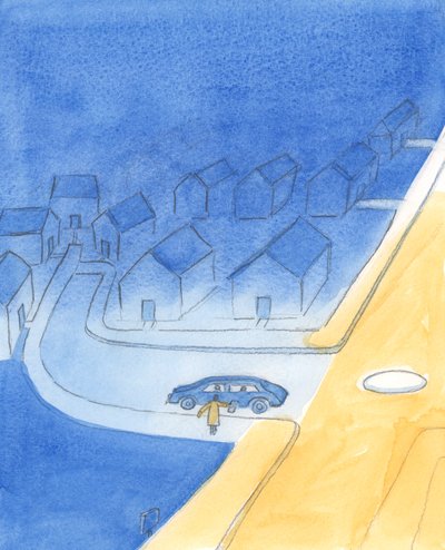 Quando as pessoas perguntam o caminho, é bom dizer a verdade; por exemplo, para explicar se eles estão em um beco sem saída, 2003 (w - c no papel) de Elizabeth Wang