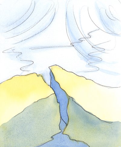 Quando alguém é repentinamente iluminado por Deus, é como se um terremoto submarino ocorresse em 2003 (w - c no papel) de Elizabeth Wang