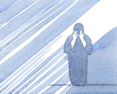 Quando oramos, cientes de nossa fraqueza, Jesus vem à alma na glória, admirando nossa humildade e confiança, 2000 (w - c no papel) de Elizabeth Wang