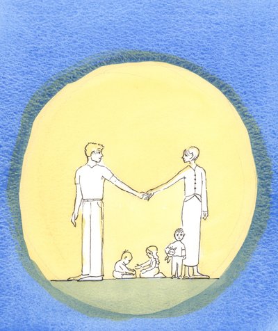 Onde um casal realmente ama um ao outro e ama a Deus, eles querem fazer a Sua Vontade, 2002 (w - c no papel) de Elizabeth Wang