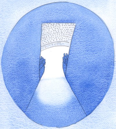 Quem quiser fazer a obra de Deus, desimpedido, pode imitar os desportistas que deixam de lado tudo o que é desnecessário ao se aproximarem da arena, 2002 (c - c no papel) de Elizabeth Wang