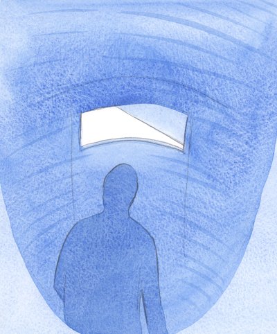 Com fé e saudade podemos abrir a &39;porta&39; da alma por dentro e permitir que a luz de Deus brilhe dentro de nós, 2001 (w - c no papel) de Elizabeth Wang
