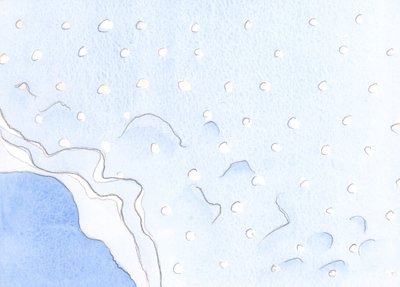 Atitudes erradas e velhos hábitos mentais podem aparecer, como protuberâncias aparecendo através de um novo papel de parede; é necessária uma preparação firme para a fé, 2001 (w - c no papel) de Elizabeth Wang