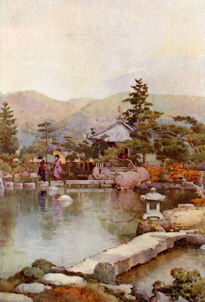 Um Jardim Paisagístico (cor litho) de Ella Du Cane