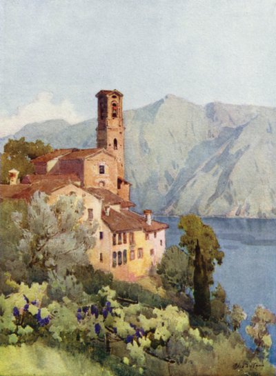 Castagnola, Lago Lugano (lito colorido) de Ella Du Cane