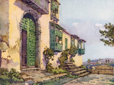 Convento de Sant Augustin, Icod de los Vinos (cor litho) de Ella Du Cane