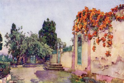 Entrada para uma Villa Espanhola (lito a cores) de Ella Du Cane