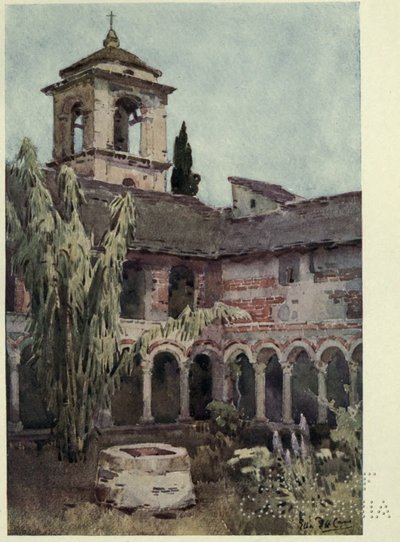 O claustro de Piona, Lago Como, Ilustração de 