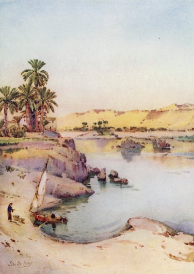 Ilhas da Primeira Catarata (cor litho) de Ella Du Cane