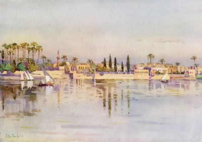 A Ilha de Roda, Cairo (lito a cores) de Ella Du Cane