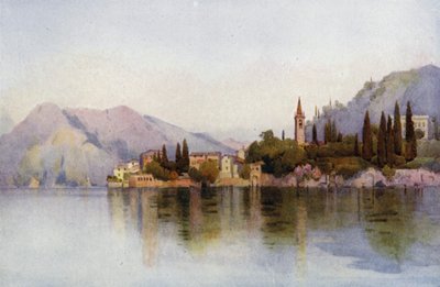 Varenna, Lago de Como (lito colorido) de Ella Du Cane