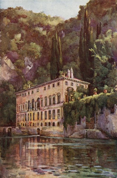Villa Pliniana, Lago de Como (lito colorido) de Ella Du Cane