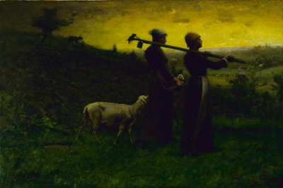Trazer para casa o cordeiro recém-nascido de Elliott Daingerfield