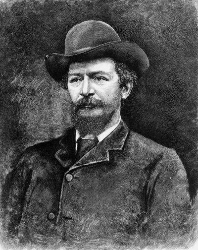 Algernon Charles Swinburne, gravado a partir de uma fotografia (gravura) (foto bw) de Elliott und Fry Studio