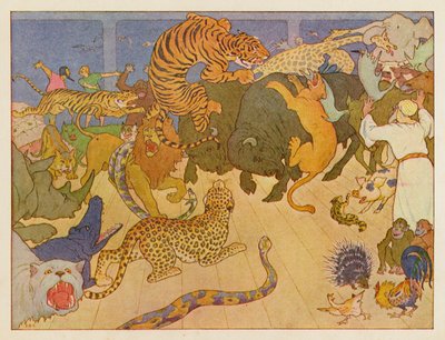 Arca de Noé: Relações tensas (litografia a cores) de Elmer Boyd Smith