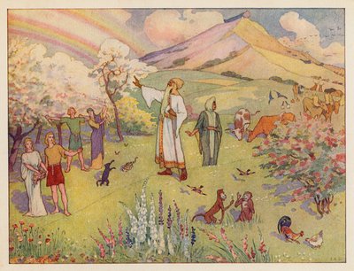 A Arca de Noé: O arco-íris (litografia a cores) de Elmer Boyd Smith