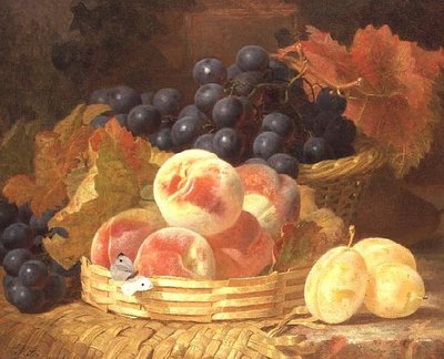 Natureza Morta com Fruta e uma Borboleta de Eloise Harriet Stannard