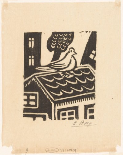 Pombo no telhado de Else Berg (signed by artist)