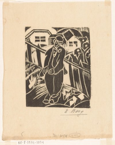 Homem na horta de Else Berg (signed by artist)