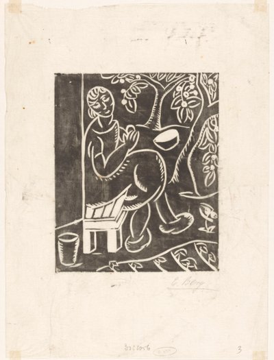 Mulher no sofá de Else Berg (signed by artist)