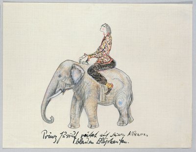 O Príncipe Yussuf monta o seu pequeno elefante azul - ... de Else Lasker Schüler