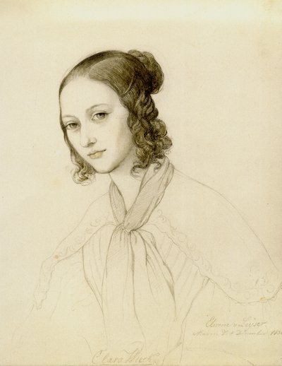 Retrato de Clara Wieck-Schumann 1819-1896, 1836. de Elwine von Leyser