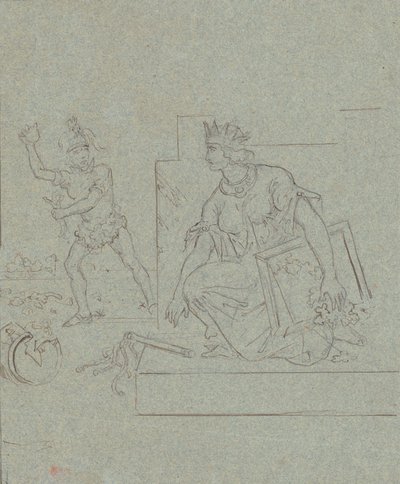 Desenho político na Guerra Civil Americana, c. 1860 (caneta, tinta e grafite sobre papel de Emanuel Gottlieb Leutze