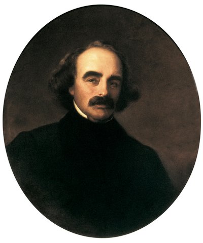 Retrato do escritor americano Nathaniel Hawthorne (1804-1864) Pintura de Emanuel Gottlieb Leutze (1816-1868) de Emanuel Gottlieb Leutze